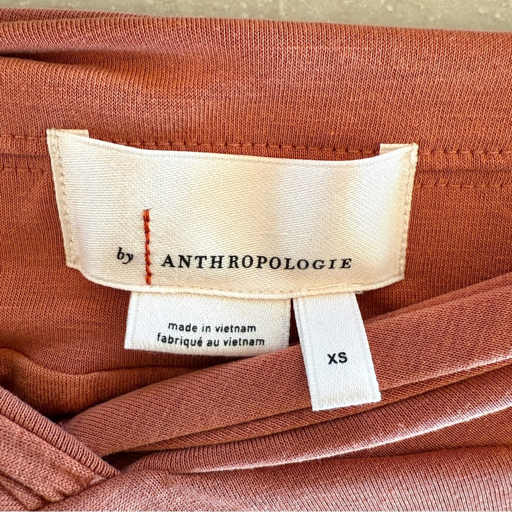 Anthropologie Junie Twist Front Midi Skirt | Terracotta Rust Orange | Womens XS - Picture 8 of 9